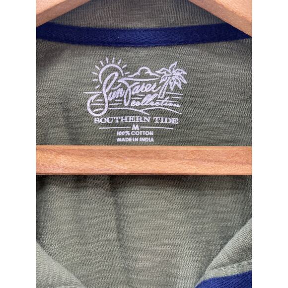 Sun Farer Southern Tide Ocean View Mens Pullover Long Sleeve Green Shirt Sz M - Picture 4 of 10